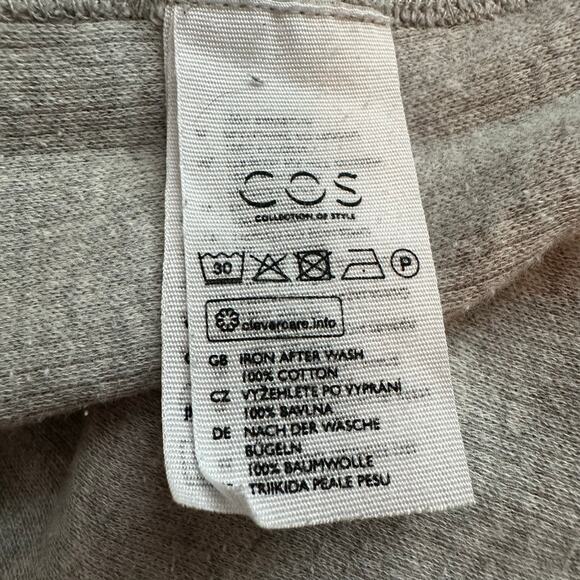 COS light gray ribbed long sleeve cotton top size M - Picture 7 of 10